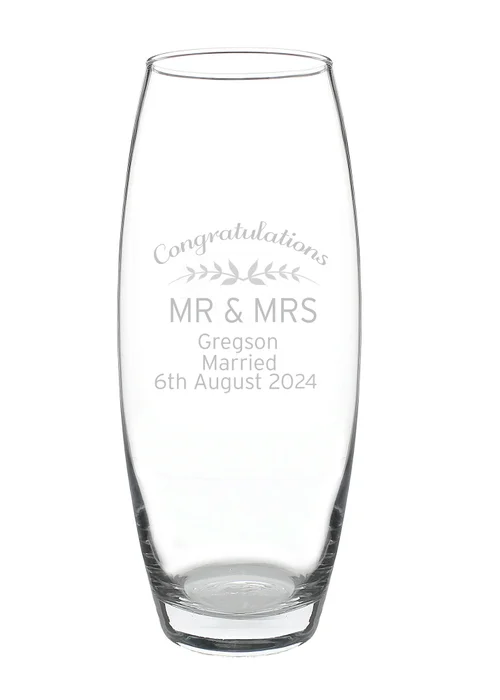Personalised Memento Company Clear Classic Bullet Vase - One Size Image 1