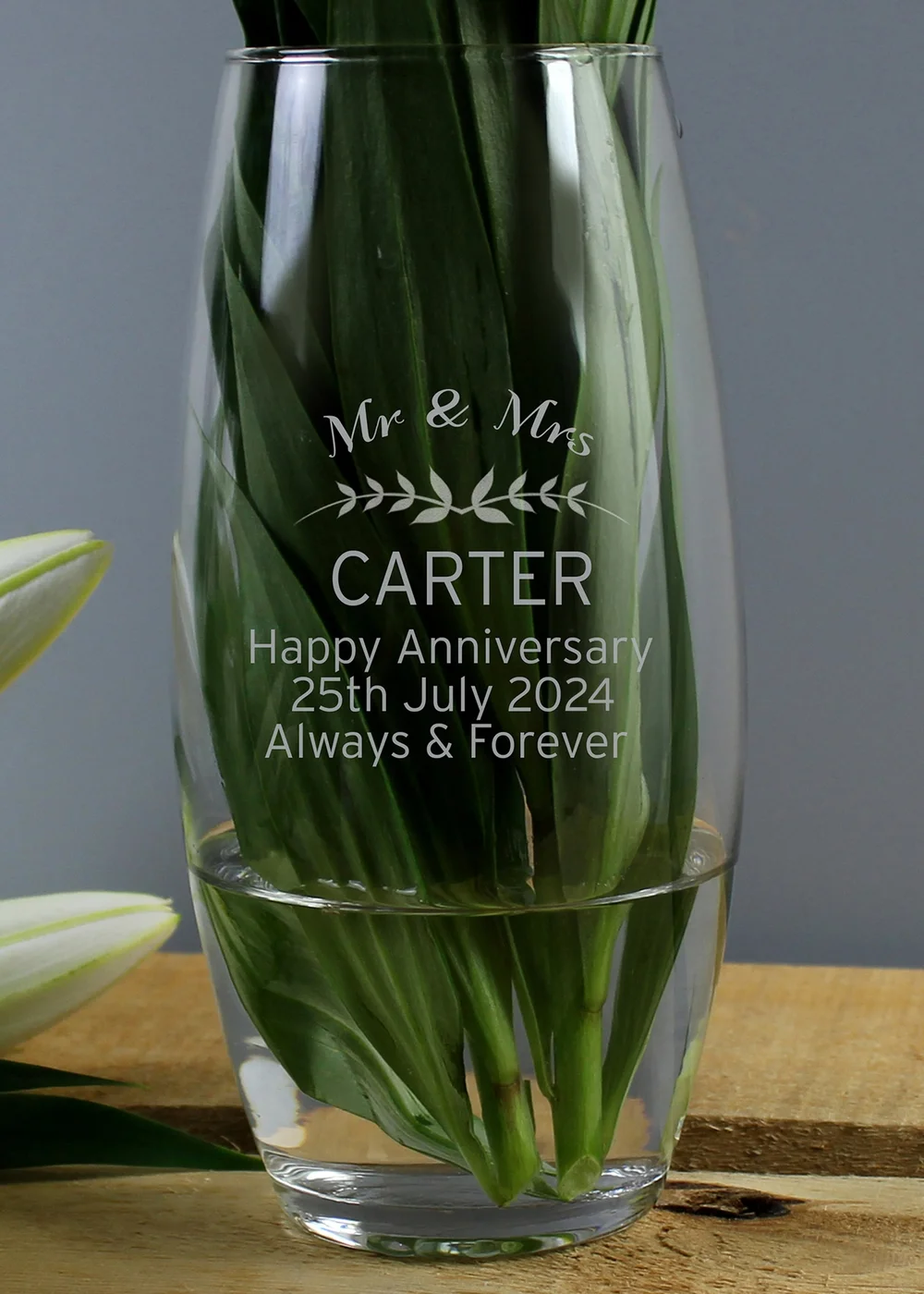 Personalised Memento Company Clear Classic Bullet Vase - One Size Image 3