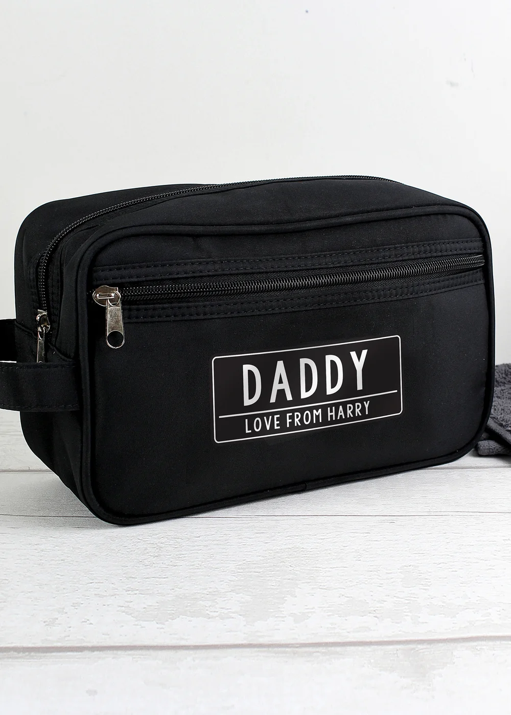 Personalised Memento Company Black Toiletry Bag - One Size Image 1