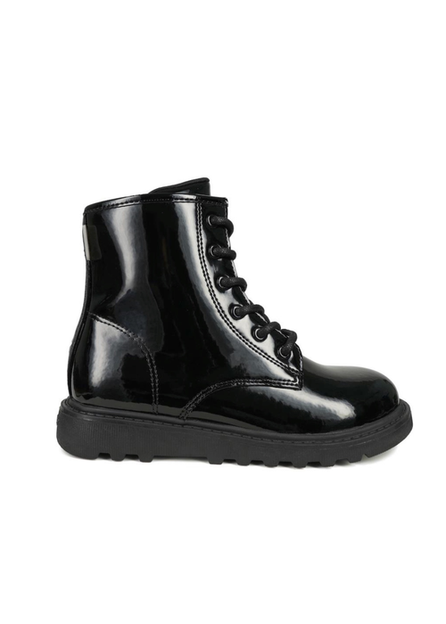 ToeZone Holly Black Patent Leather Unicorn Boot (Younger 8 - Older 2) - 13 Infants Image 2