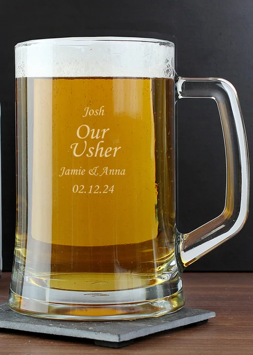 Personalised Memento Company Clear Glass Pint Stern Tankard - One Size Image 3