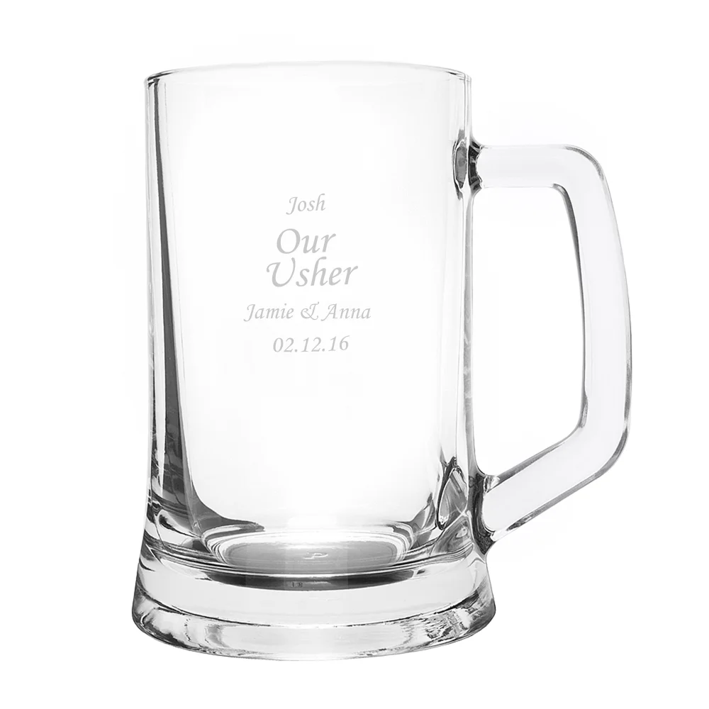 Personalised Memento Company Clear Glass Pint Stern Tankard - One Size Image 5