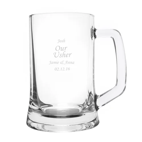Personalised Memento Company Clear Glass Pint Stern Tankard - One Size Image 5