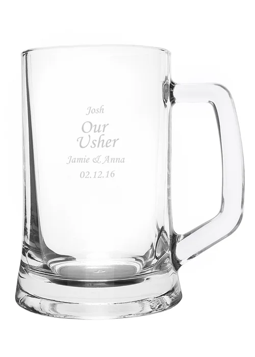 Personalised Memento Company Clear Glass Pint Stern Tankard - One Size Image 1