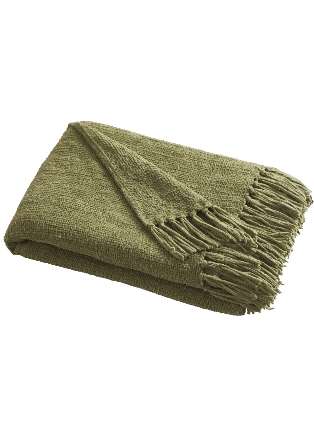 Appletree Loft Chenille Throw Green Bedspread - 130 x 180cm Image 2