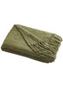 Appletree Loft Chenille Throw Green Bedspread - 130 x 180cm Image 2