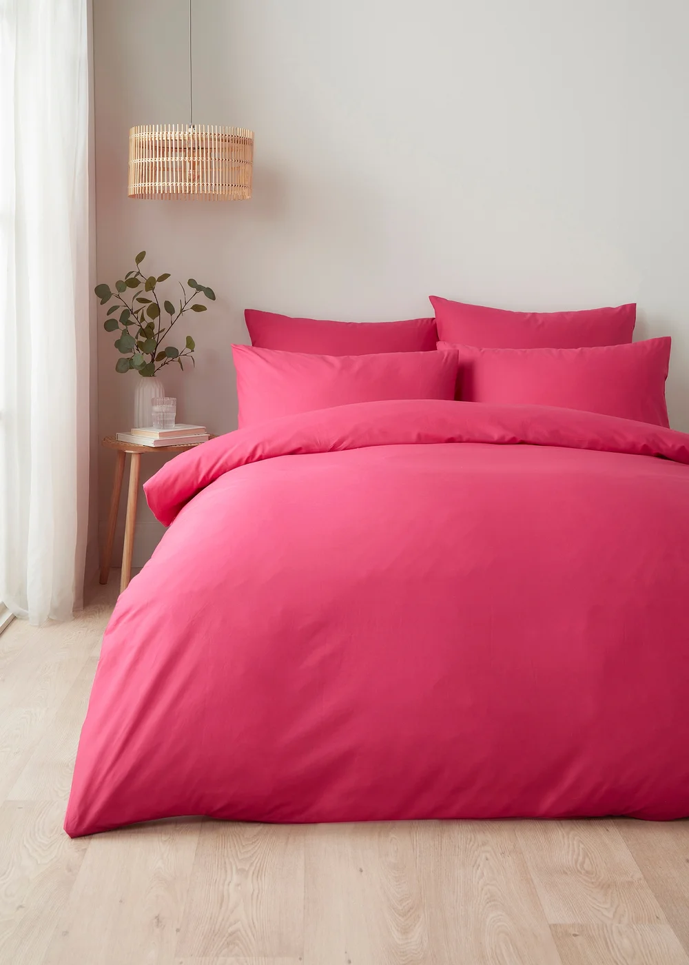 Appletree Style Pure Cotton Pink Duvet Cover Set - Single Image 1