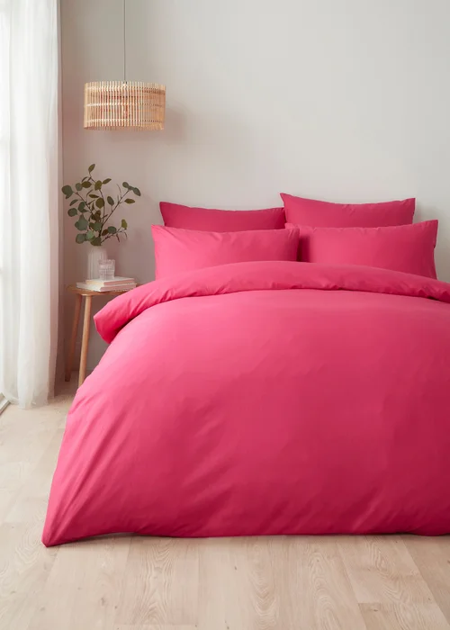 Appletree Style Pure Cotton Pink Duvet Cover Set - Single Image 1