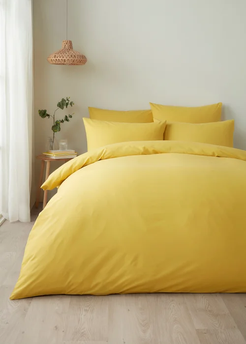 Appletree Style Pure Cotton Yellow Duvet Cover Set - Single Image 1