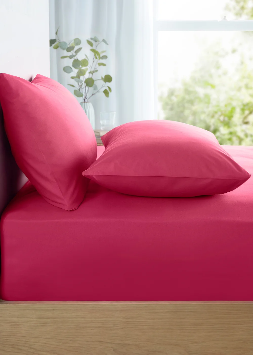 Appletree Style Pure Cotton Pink Housewife Pillowcases - 50 x 75cm Image 1