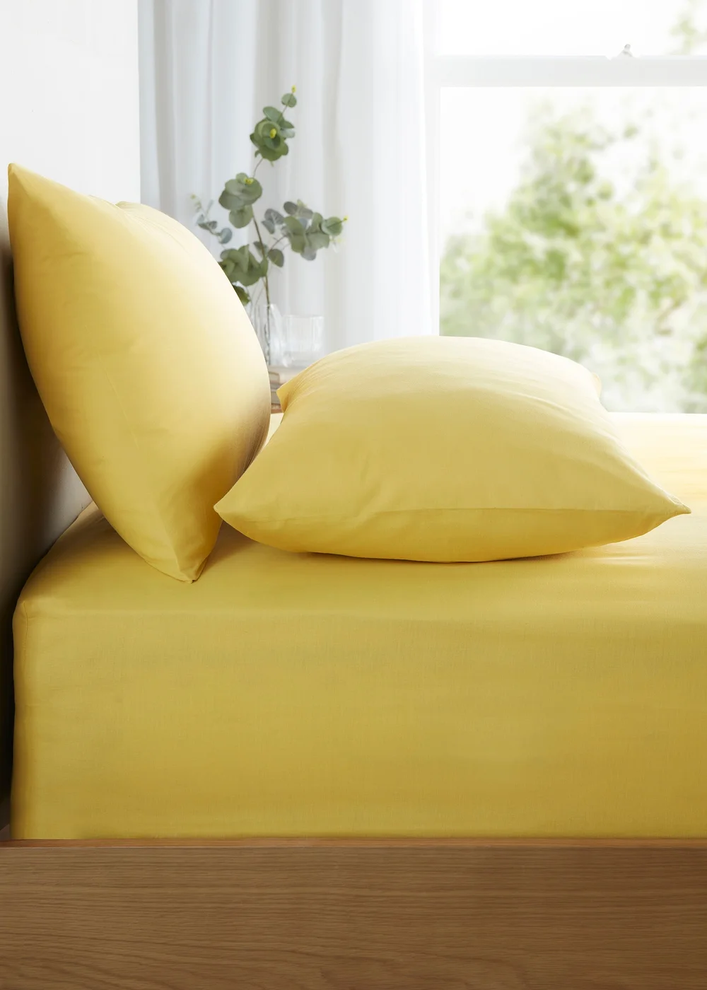 Appletree Style Pure Cotton Yellow Fitted Bed Sheet (28cm) - Single Image 1