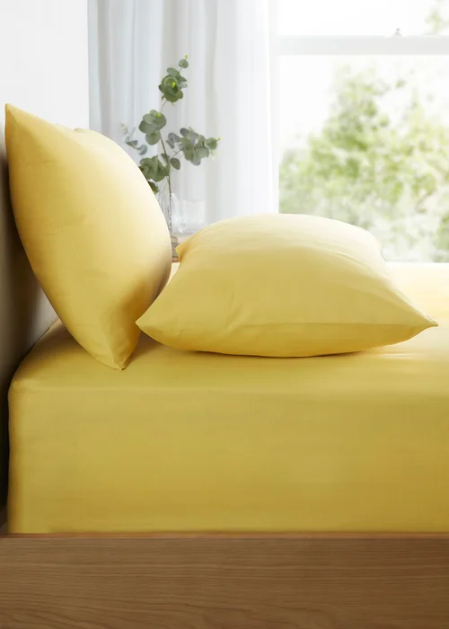 Appletree Style Pure Cotton Yellow Fitted Bed Sheet (28cm) - Single Image 1