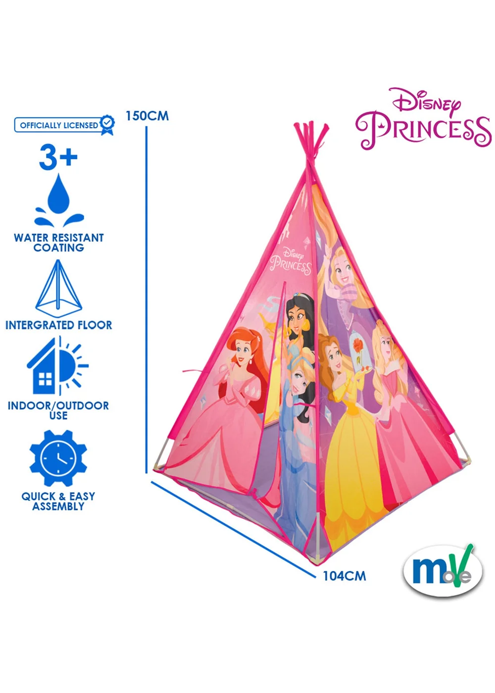 Disney Princess Play Tent - One Size Image 2