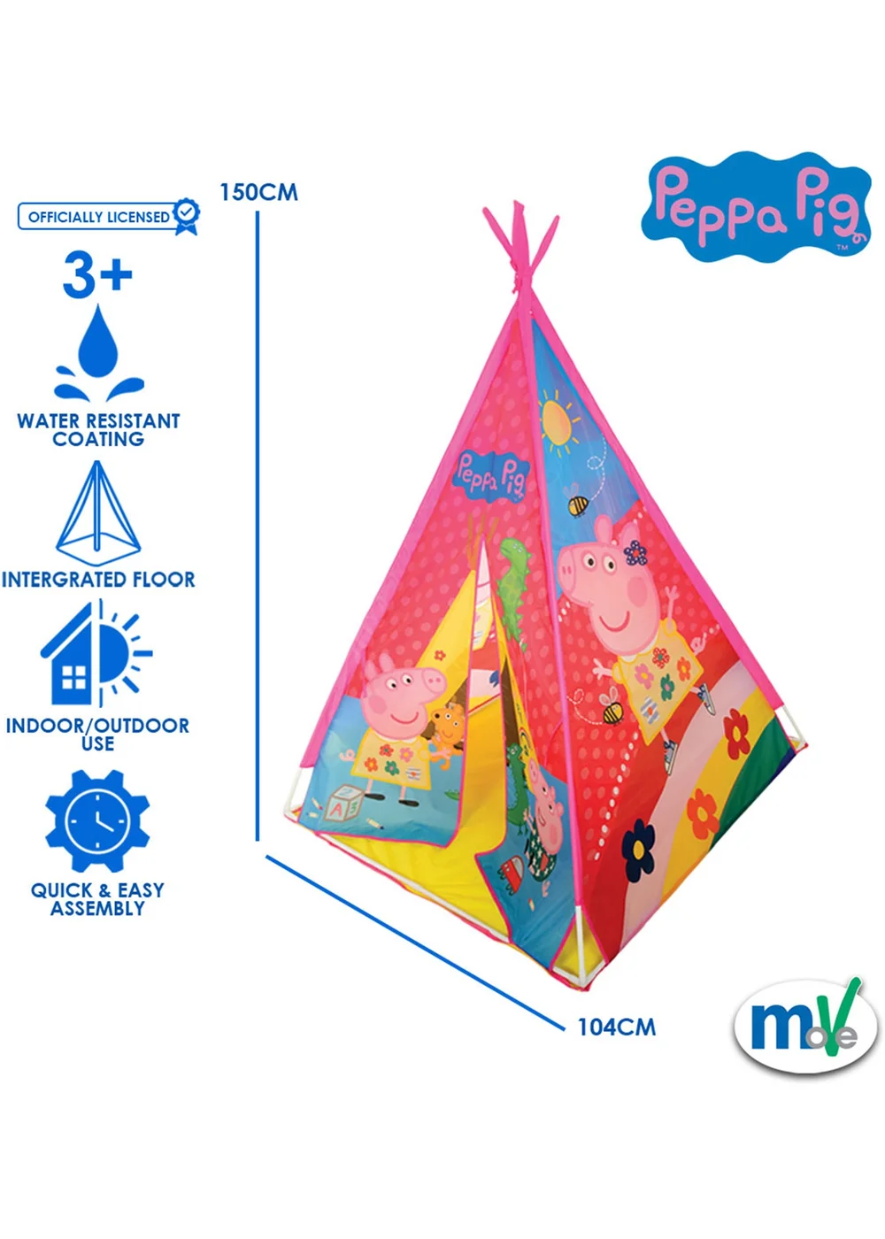 Peppa Pig Play Tent - One Size Image 2
