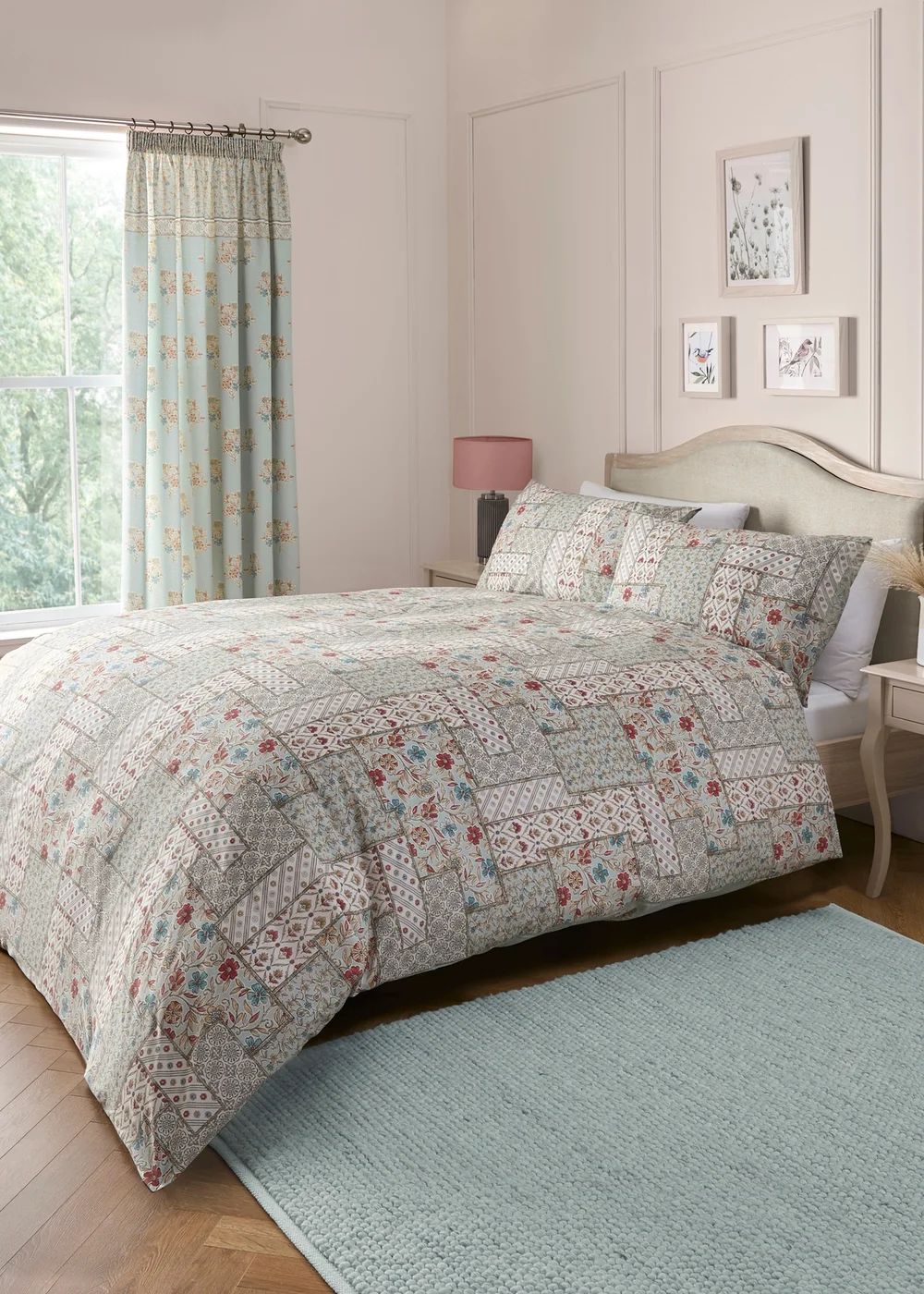 Dreams & Drapes Design Lorena Patchwork Blue Duvet Cover Set - Single Image 3