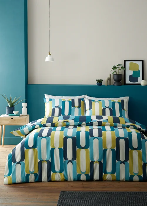 Fusion Orea Blue Duvet Cover Set - Single Image 3