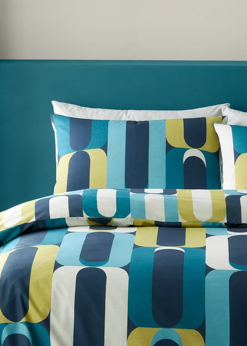 Fusion Orea Blue Duvet Cover Set - Single Image 2