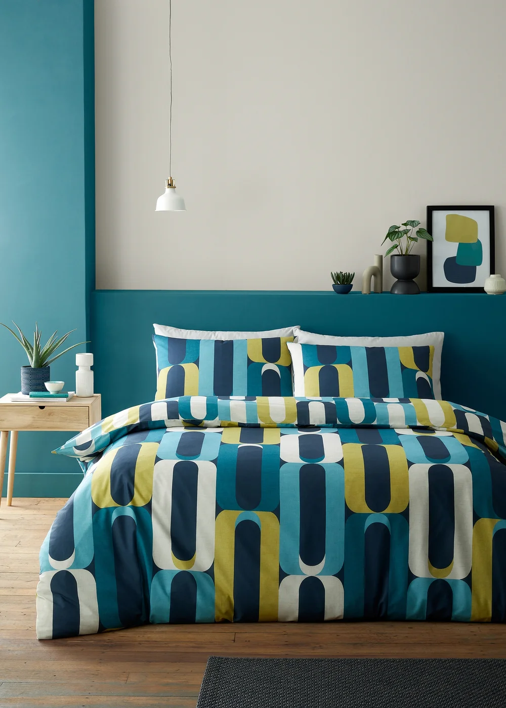 Fusion Orea Blue Duvet Cover Set - Single Image 1