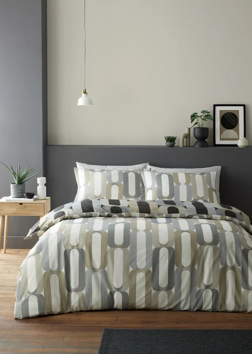 Fusion Orea Charcoal Duvet Cover Set - Single Image 3