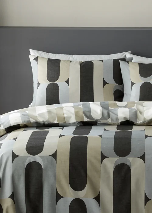 Fusion Orea Charcoal Duvet Cover Set - Single Image 2