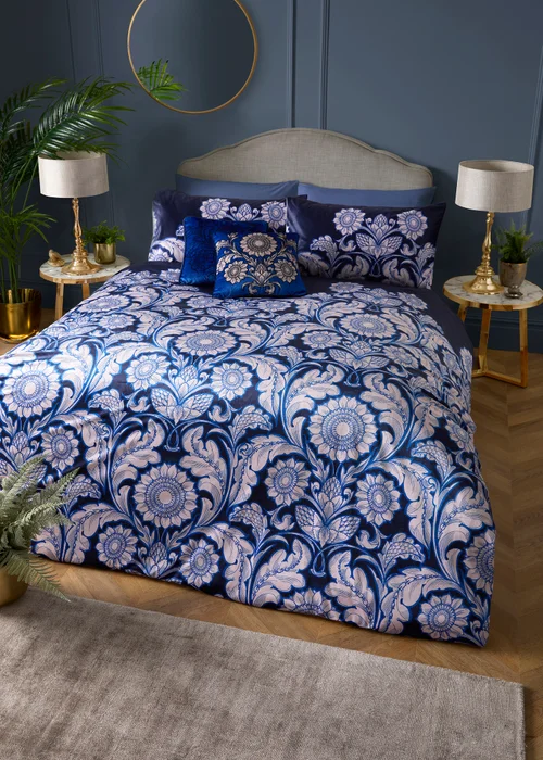 Laurence Llewelyn-Bowen Romilly Blue Jacquard Duvet Cover Set - Double Image 4