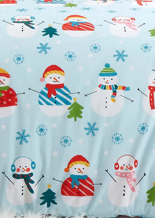 Fusion Christmas Snowman Duck Egg Duvet Cover Set - Single Image 3