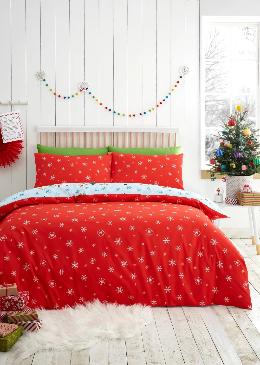 Fusion Christmas Snowman Duck Egg Duvet Cover Set - Single Image 4