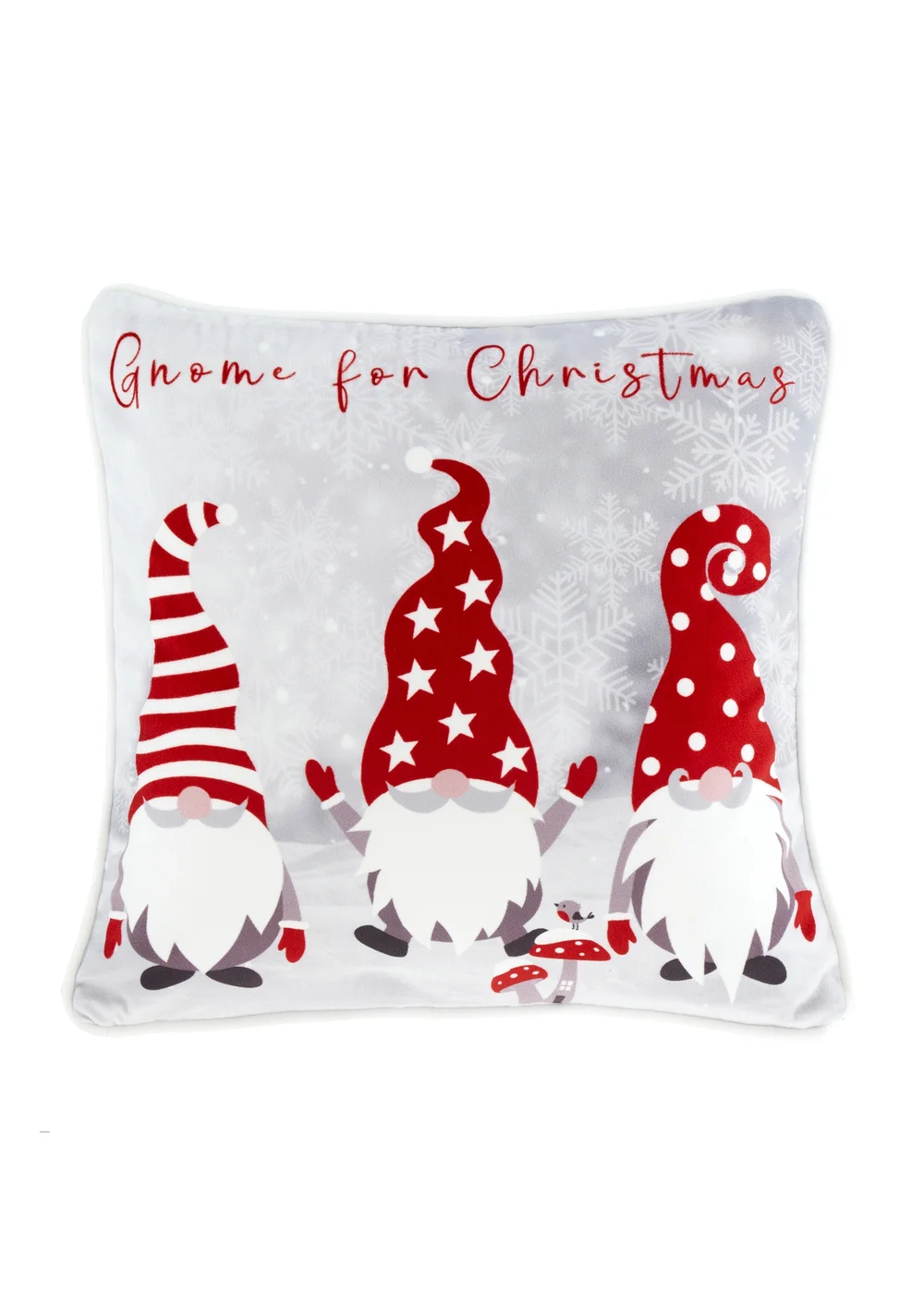 Fusion Festive Gonks Christmas Red Velvet Filled Cushion (43cm x 43cm) - 43W X 43D Image 1