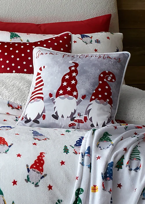 Fusion Festive Gonks Christmas Red Velvet Filled Cushion (43cm x 43cm) - 43W X 43D Image 3