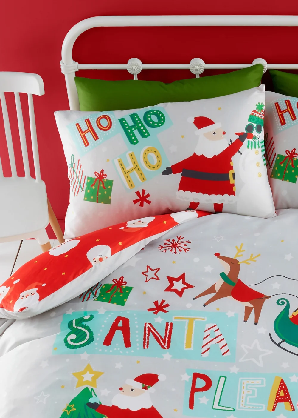 Bedlam Christmas Glow in the Dark Grey Duvet Cover Set - Single Image 2