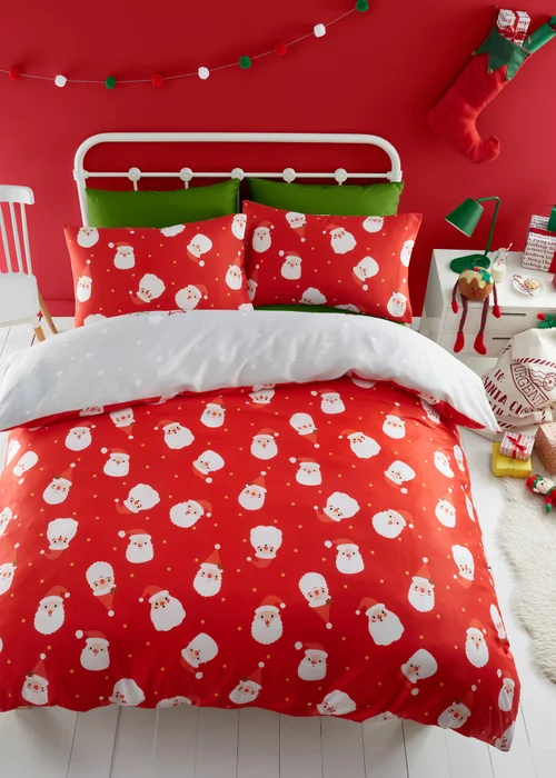 Bedlam Christmas Glow in the Dark Grey Duvet Cover Set - Single Image 3