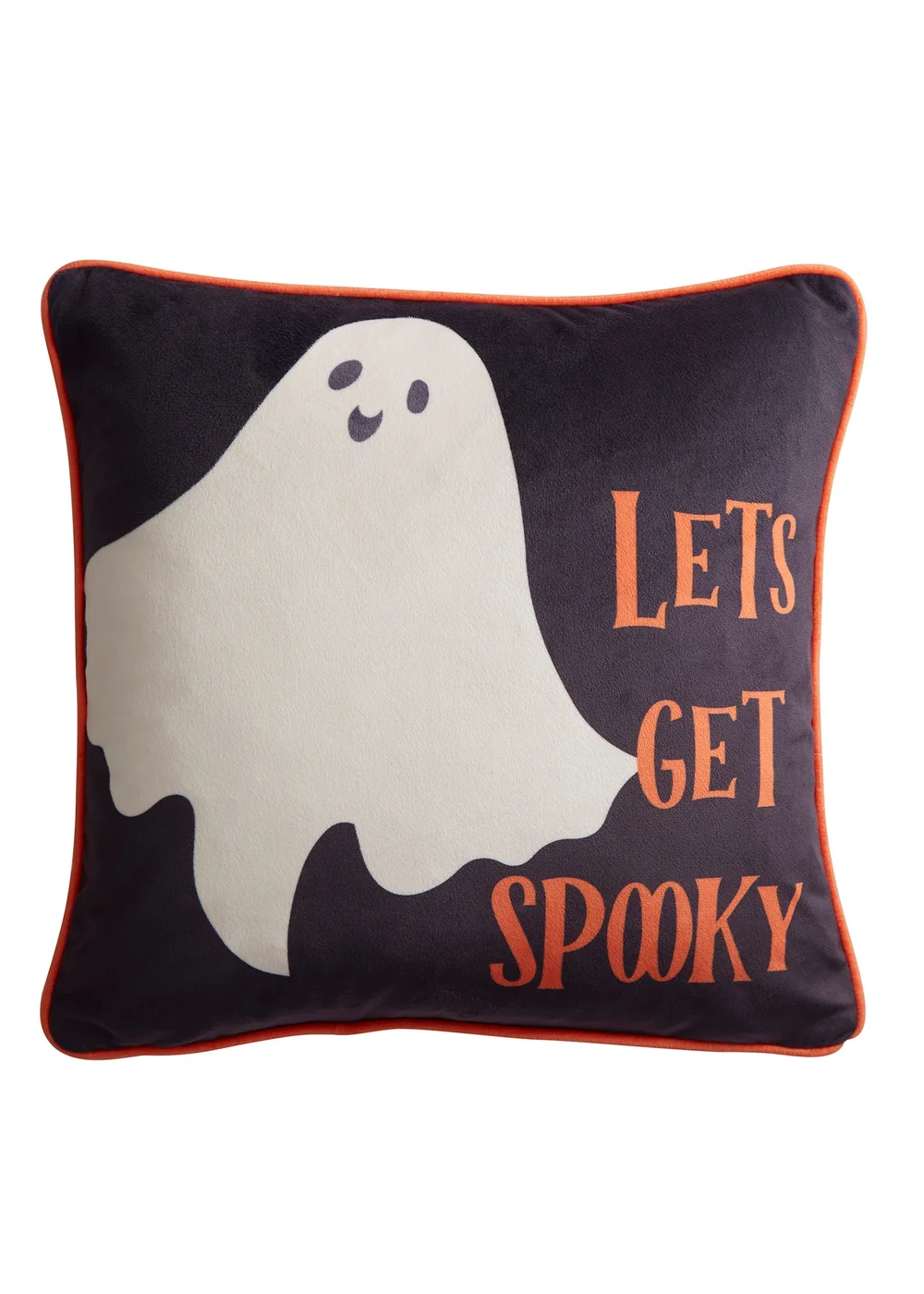 Bedlam Spooky Ghosts Halloween Grey Velvet Filled Cushion (43cm x 43cm) - 43W X 43D Image 1