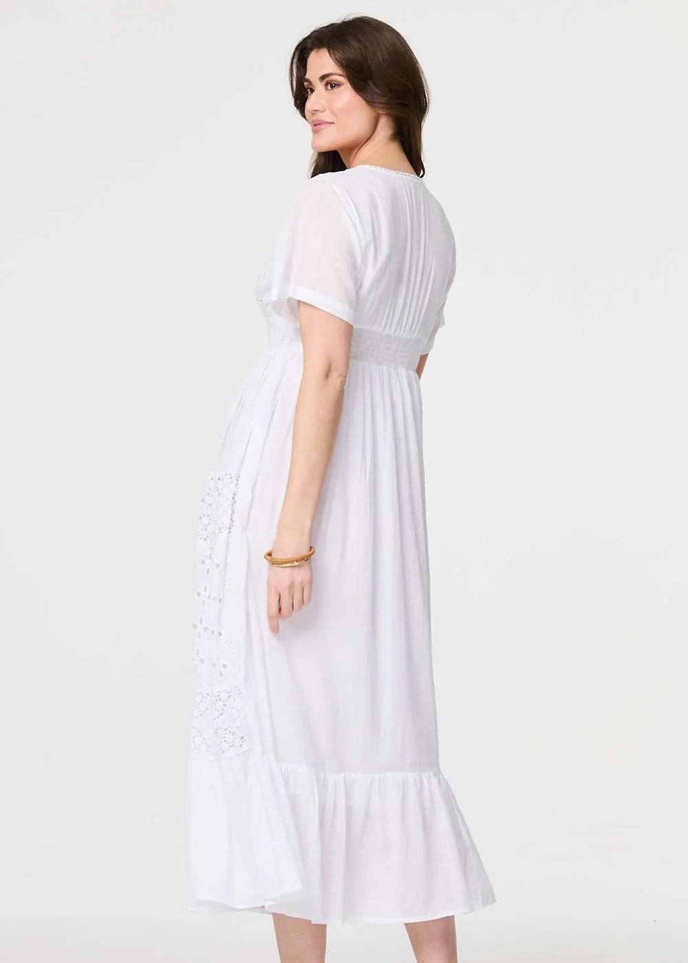 Izabel London White Broderie Anglaise Short Sleeve Dress - 8 Image 2