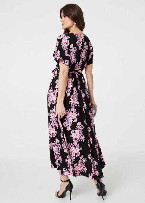Izabel London Pink Floral V-Neck Maxi Dress with Belt - 8 Image 2