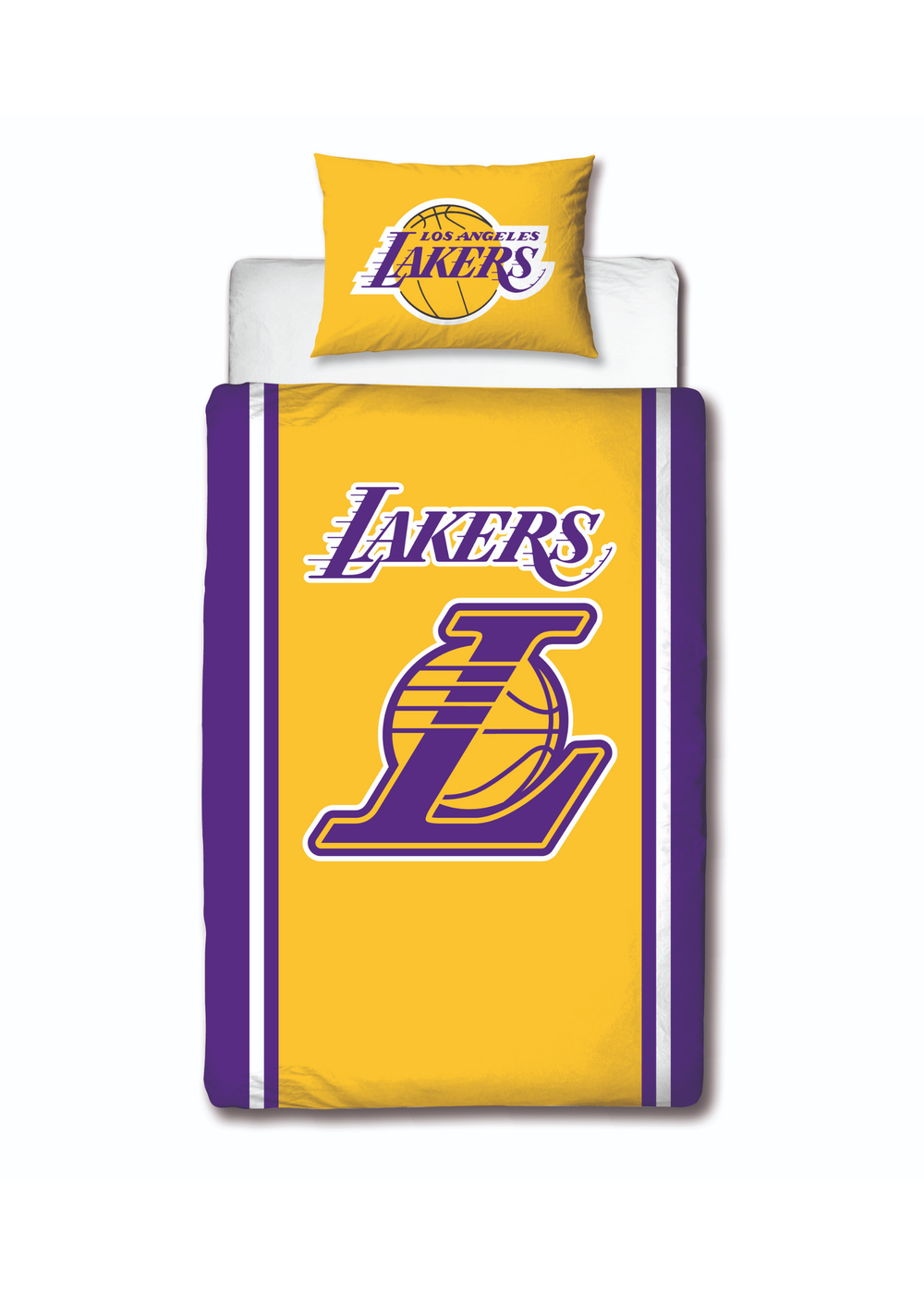 NBA Lakers Reversible Polycotton Duvet Cover Set - Double Image 2