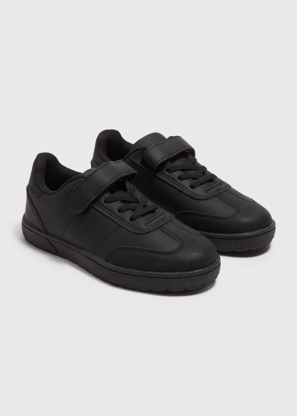 Boys Black Panel School Trainers (Younger 10-Older 6) - Size 1 Image 1