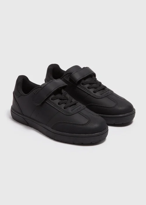 Boys Black Panel School Trainers (Younger 10-Older 6) - Size 1 Image 1