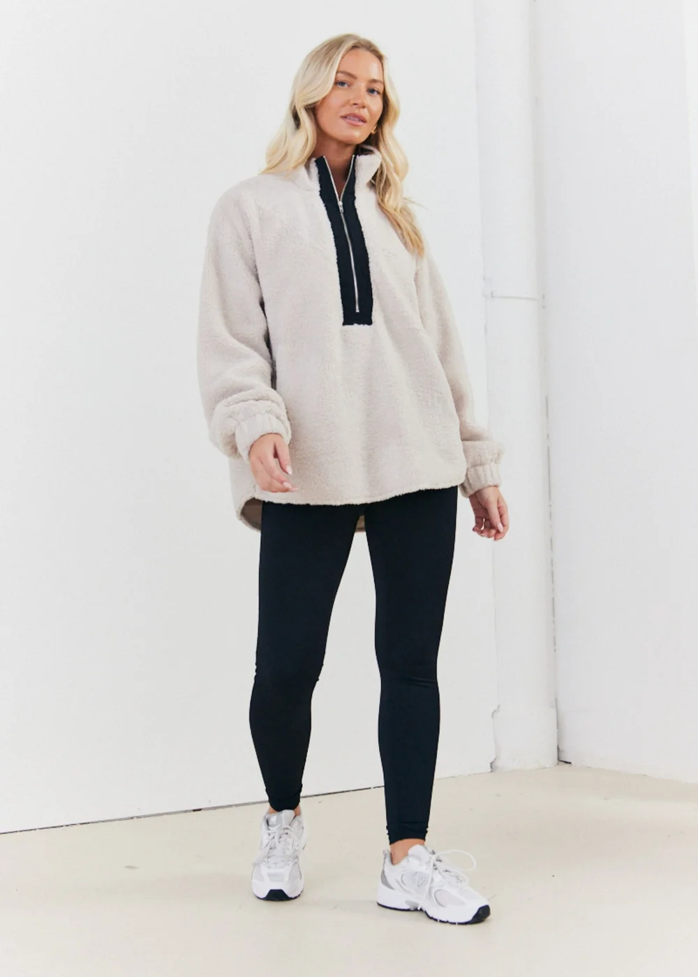 In The Style Stacey Solomon Stone Borg Half Zip Pull Over Jacket - 8 Image 3