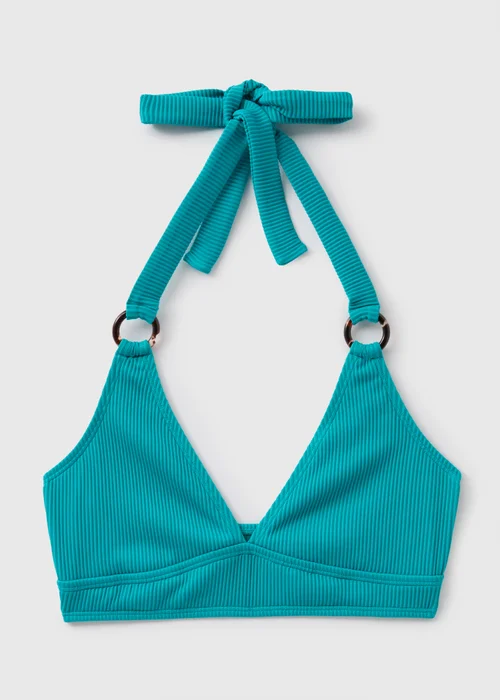 Green Ribbed Bikini Top - 6 Image 3