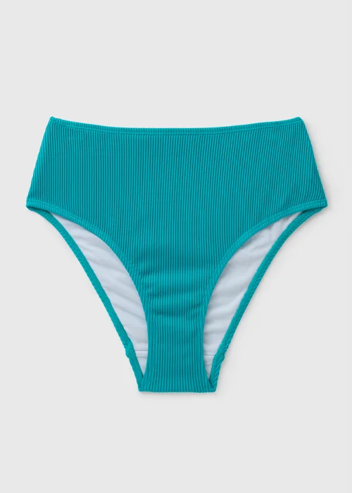 Green Ribbed High Waisted Briefs - 8 Image 2