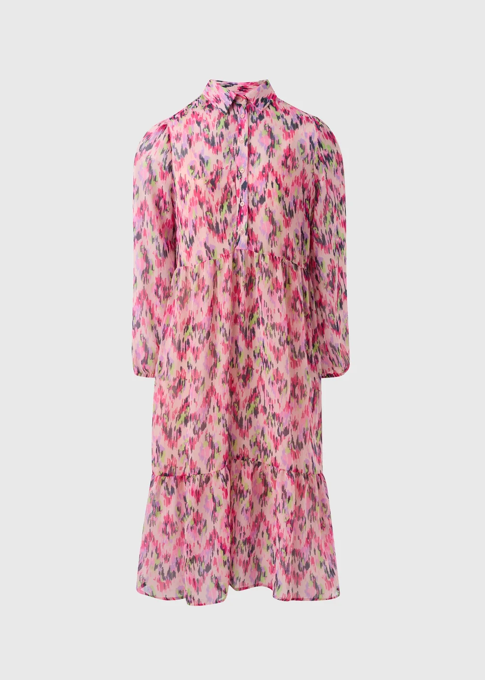 Black Patterned Chiffon Midi Dress - 8 Image 4