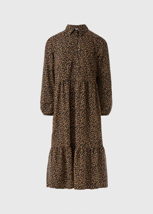 Brown Animal Mesh Shirt Midi Dress - 8 Image 4