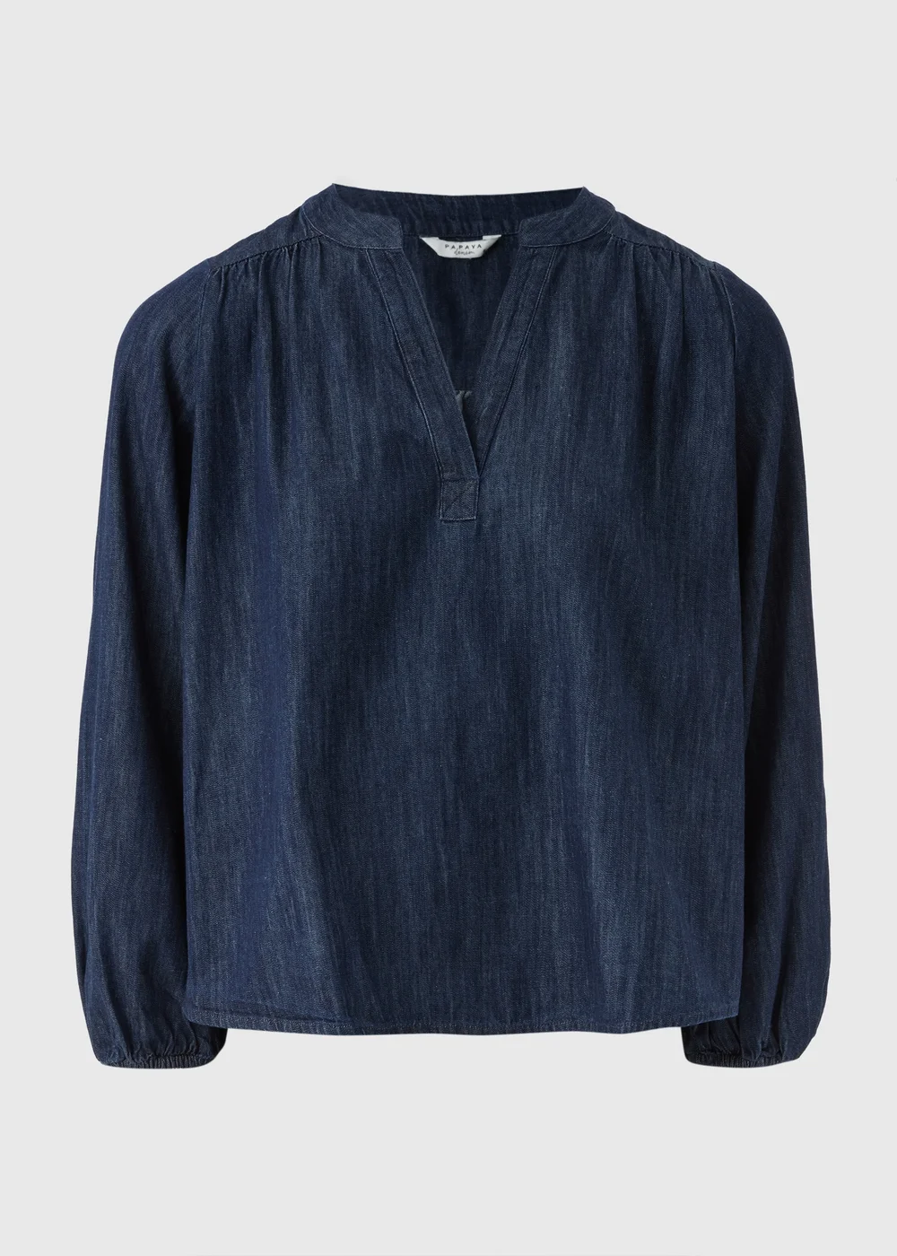 Blue Notched Neck Blouse - 8 Image 4