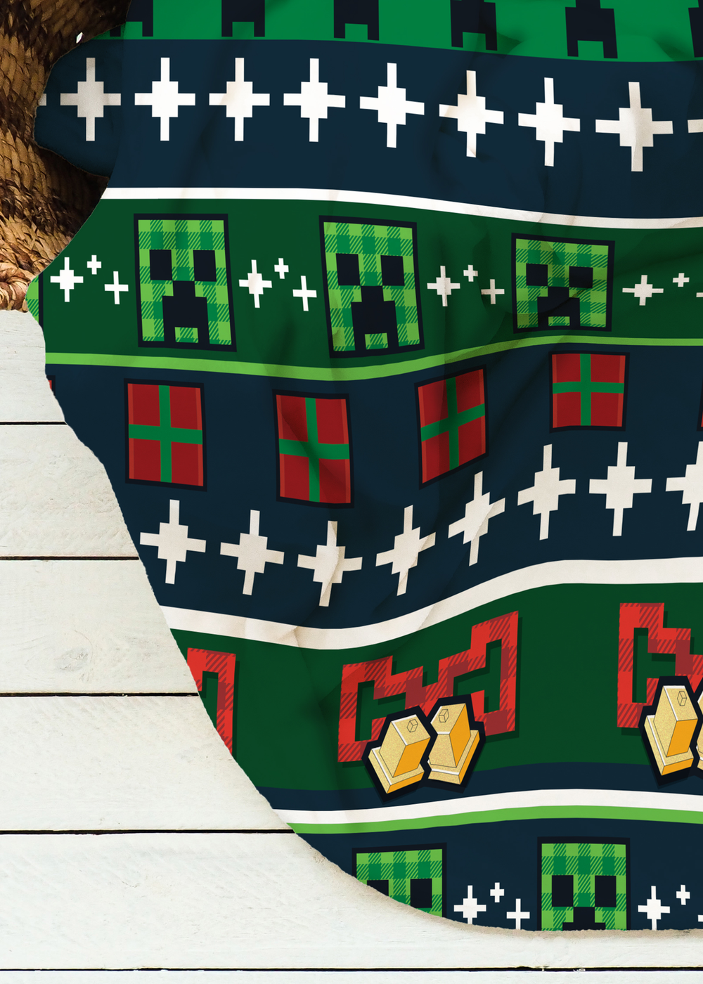 Minecraft Present Fleece Throw - One Size Image 3