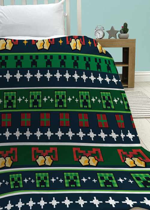 Minecraft Present Fleece Throw - One Size Image 2