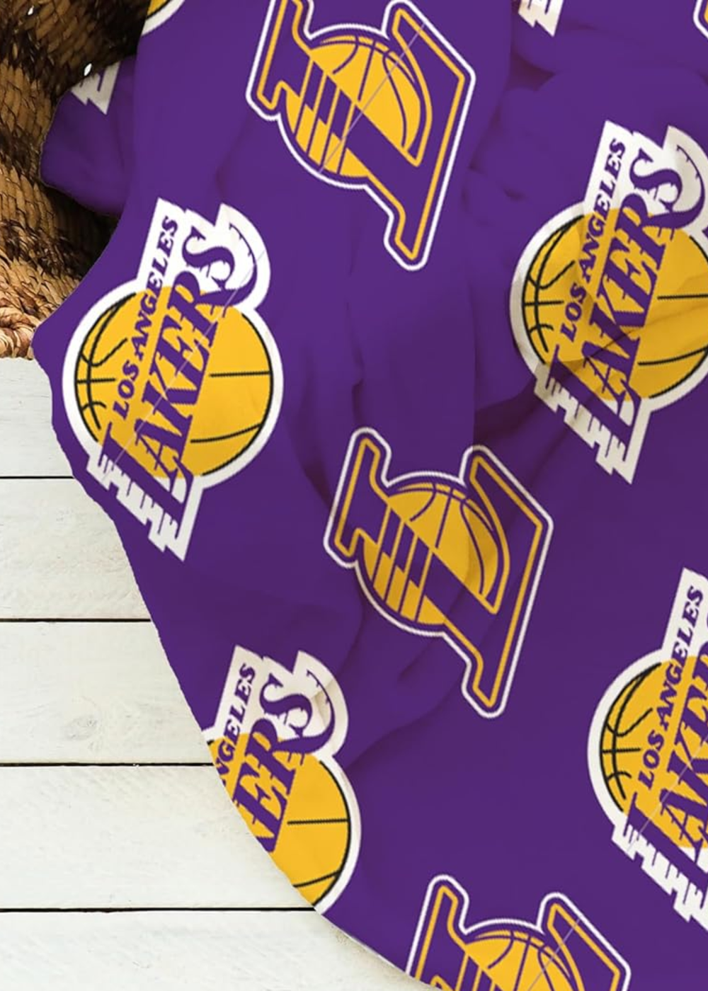 NBA Lakers Purple Flannel Fleece Blanket - One Size Image 4