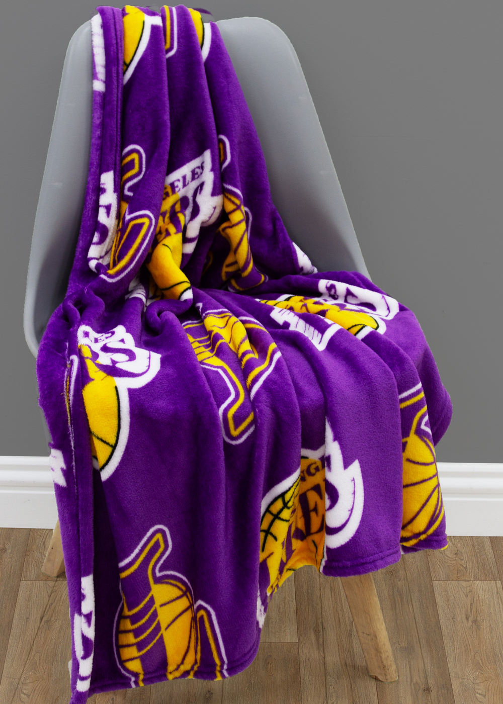NBA Lakers Purple Flannel Fleece Blanket - One Size Image 1