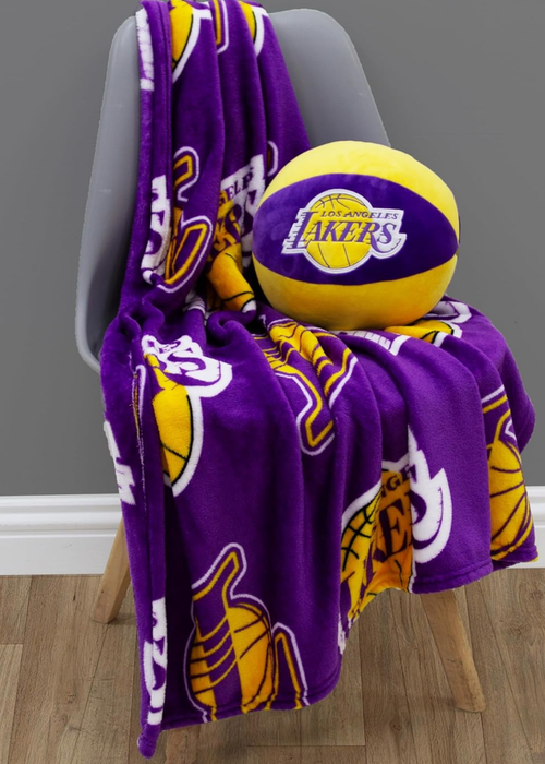 NBA Lakers Purple Flannel Fleece Blanket - One Size Image 3