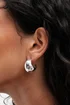Mood Silver Polished Dome Hoop Earrings - One Size Image 2