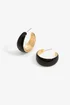Mood Gold and Black Curved Hoop Earrings - One Size Image 1